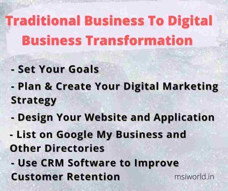 shift from traditional business to digital business